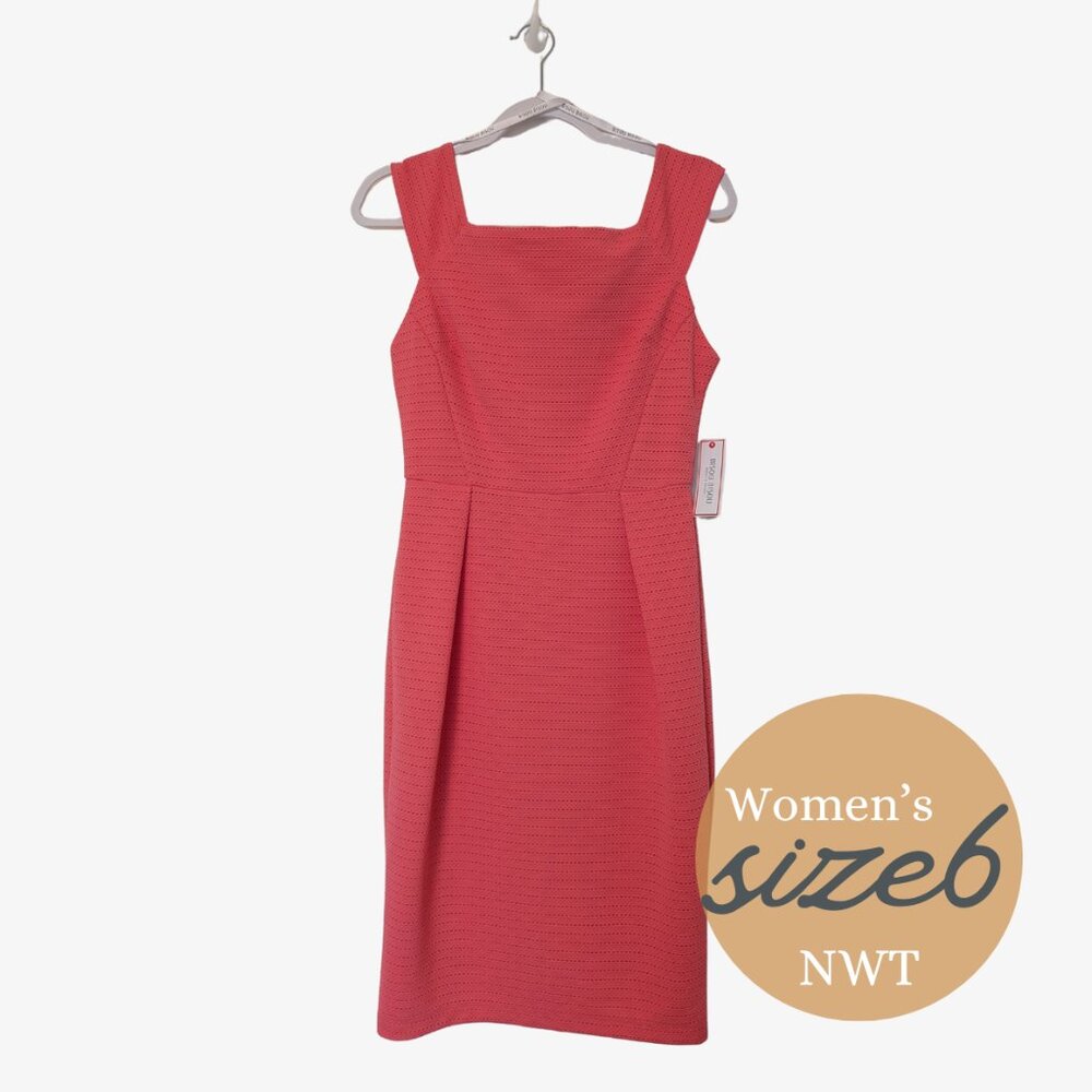 NWT Bisou Bisou Coral Knee Length Sheath Dress Size 6
